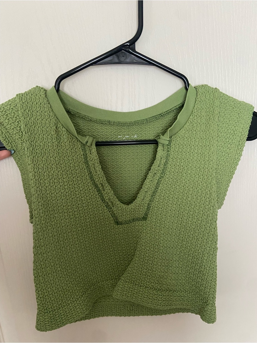 Urban Outfitters Olive Textured V-Neck Tank
